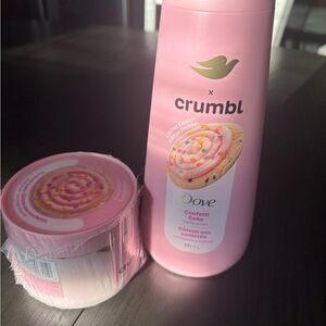 Dove X Crumbl Confetti Cake Body Wash and body scrub - Pink